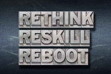 reskill, reboot den - obrazy, fototapety, plakaty