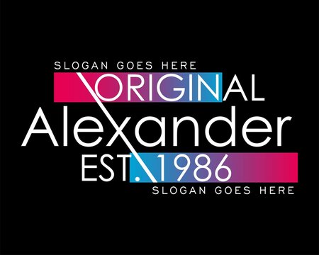 minimal modern design Alexander brand, design studio, vector illustration template est.1986