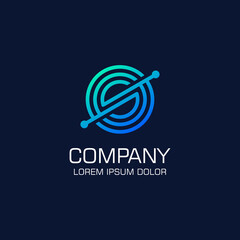 Techno logo.  Digitial Technology Vector Design. Gradation style. Aplication icon. Design inspiration. Fit to your Digital media, Business, Company etc