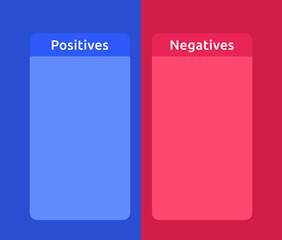positive and negative comparison, vector