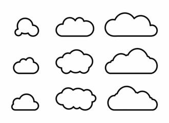 Cloud. White cloud on blue background. Vector illustration.