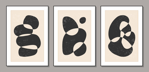 Obraz na płótnie Canvas Set of trendy abstract aesthetic minimalist artistic hand drawn composition