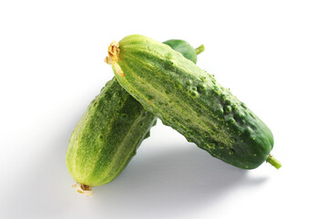 Fresh green cucumbers