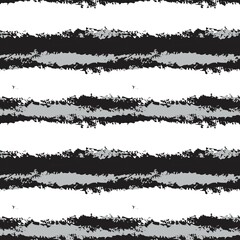 Black and White Brush Stroke Fur Seamless Pattern