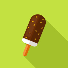 Chocolate Ice Lolly Flat Color illustration