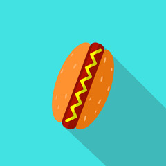 Hot Dog Junk Fast Food Vector Icon
