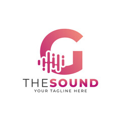 Music Logo. Creative Letter G Trendy Design Logo Concept with Sound Wave Vector Illustration.