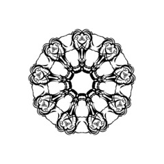 Simple Mandala Shape for Coloring. Vector Mandala.