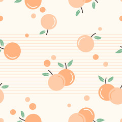 Seamless pattern with orange fruits vector.
