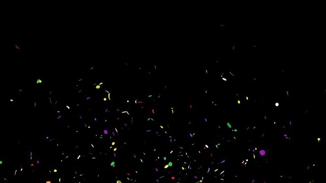 New Year Celebration Confetti Particles with Alpha Matte Channel.