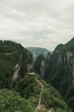 Xiangxi Tujia And Miao Autonomous Prefecture Is An Autonomous Prefecture Of The People's Republic Of China. It Is Located In Northwestern Hunan Province.China's Canyon Natural Scenery.