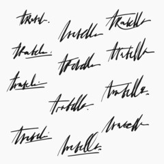 Personal Signature For Documents. Vector Illustration of Black Writing on a White Background