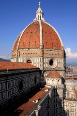 Cattedrale di Santa Maria del Fiore . Florence cathedral ( Duomo ) from the high above. Florence , Italy. 