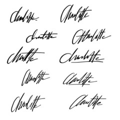 Personal Signature For Documents. Vector Illustration of Black Writing on a White Background