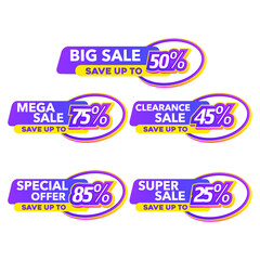 Obraz premium Sale of Special Offers and Discount Gradient Banner Template Vector Design