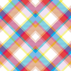 Rainbow Pastel Chevron Plaid Tartan textured Seamless Pattern Design