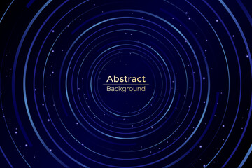 Abstract dark background with blue gradient circles and dots.