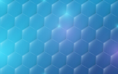 Abstract blue hexagon 3d texture background with technology and luxury concept. Vector illustration