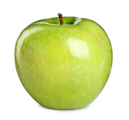 Delicious ripe green apple isolated on white