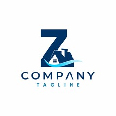 Letter Z House Logo , Initial Home Logo