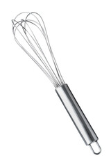 New metal balloon whisk isolated on white