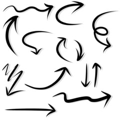 Cartoon arrows pointing in different directions 