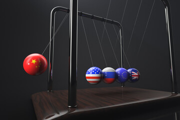 Geopolitical and economic interaction of world countries illustration. Geopolitical and economic...