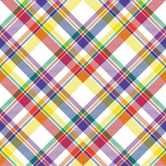Rainbow Chevron Plaid Tartan textured Seamless Pattern Design