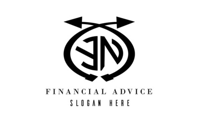 YN  financial advice logo vector