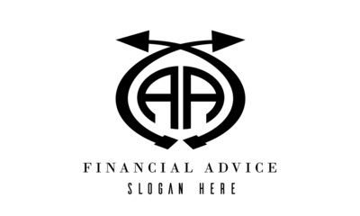 AA  financial advice logo vector