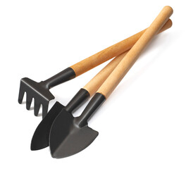 Gardening toolkit isolated on white background