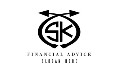 SK  financial advice logo vector