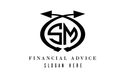 SM  financial advice logo vector