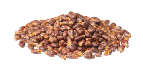 small heap of dried grape seeds isolated on white background