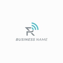 design logo letter R and wifi network