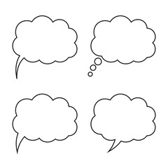 Speech or think bubble, empty communication cloud. Vector design element.