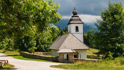 Fototapeta premium Saint Catherine Church in Zasip near Bled, Slovenia