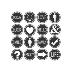 Set of icons different symbols. Vector illustration eps 10