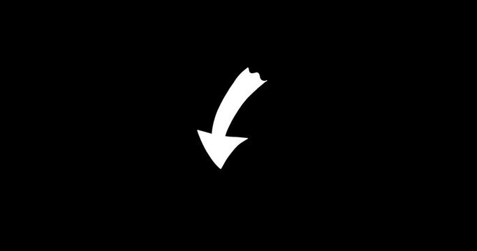 Animated Set Cursor Click, Pin, Map Pointer Icon. One time click and double Click Loop Animated Icon. Hand-Drawn Symbols on Transparent Background with Alpha Channel. 4K Video.