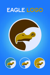 eagle colored mascot logo in circle