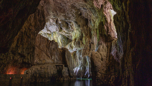 Interior of the Skocjan Cave, Slovenia.