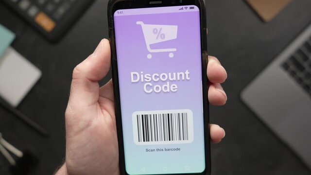 Online Discount Code Voucher On a Mobile Phone
