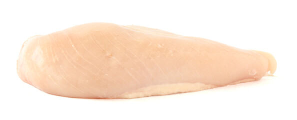 Raw chicken breast fillets isolated on white background