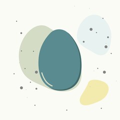 Egg icon on multicolored background.