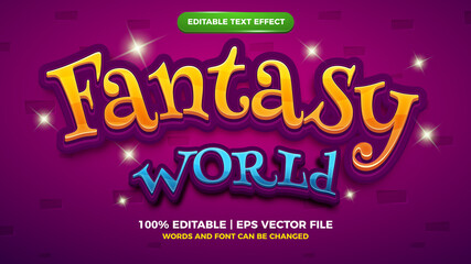 Editable text effect - fantasy world comic cartoon game template style