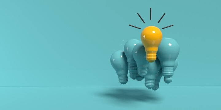 One out unique idea light bulb