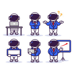 Cute astronaut with business man suit