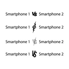 Smartphone battle icon, 1 smartphone vs 2 smartphone. Vector illustration eps 10