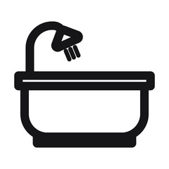 Simple icon line design bath tub vector
