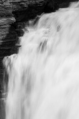 Fototapeta na wymiar Waterfall from New York State in Black and White